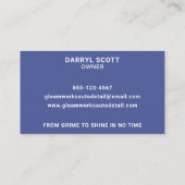 Auto Detail Auto Wassen Moderne Automotive Checker Visitekaartje (Achterkant)