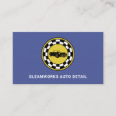 Auto Detail Auto Wassen Moderne Automotive Checker Visitekaartje (Voorkant)