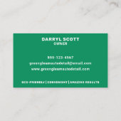 Auto Detail Auto Wassen Valeting Eco Green Visitekaartje (Achterkant)