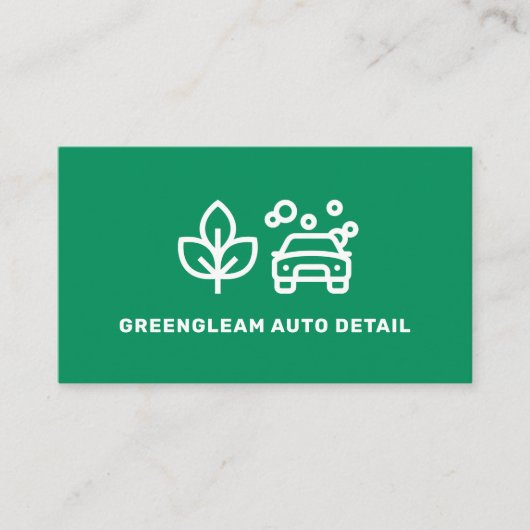 Auto Detail Auto Wassen Valeting Eco Green Visitekaartje (Voorkant)