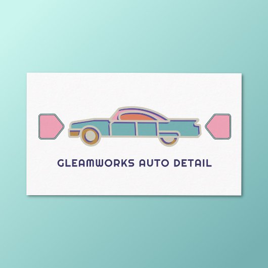 Auto Detail Auto Wassen Valeting Retro Cool Visitekaartje