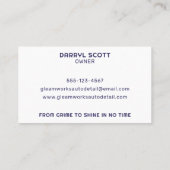 Auto Detail Auto Wassen Valeting Retro Cool Visitekaartje (Achterkant)