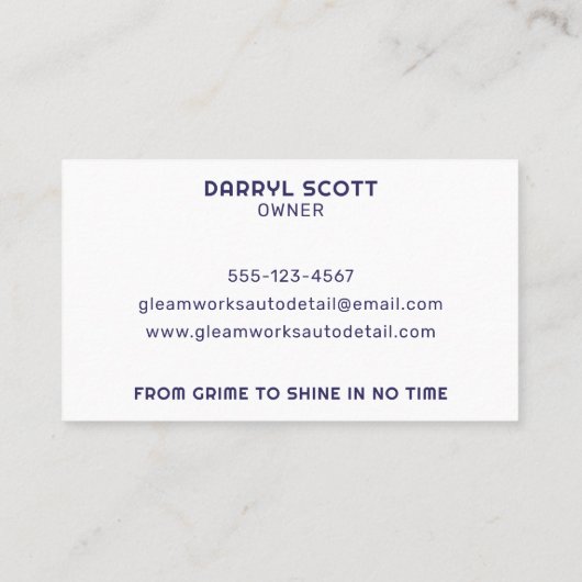 Auto Detail Auto Wassen Valeting Retro Cool Visitekaartje (Achterkant)