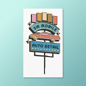 Auto Detail Auto Wassen Valeting Retro Visitekaartje