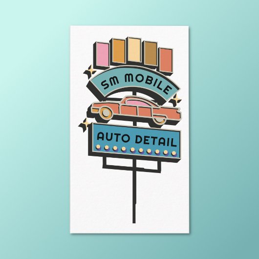 Auto Detail Auto Wassen Valeting Retro Visitekaartje