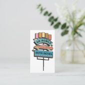 Auto Detail Auto Wassen Valeting Retro Visitekaartje (Staand voorkant)