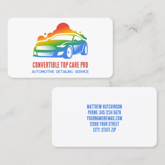 Auto Detail Kleurrijk Visitekaartje (Voorkant / Achterkant)