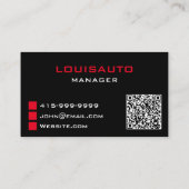 Auto Detail Moderne Rode Auto Reiniging QR-code Visitekaartje (Achterkant)