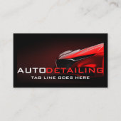 Auto Detail Moderne Rode Auto Reiniging QR-code Visitekaartje (Voorkant)