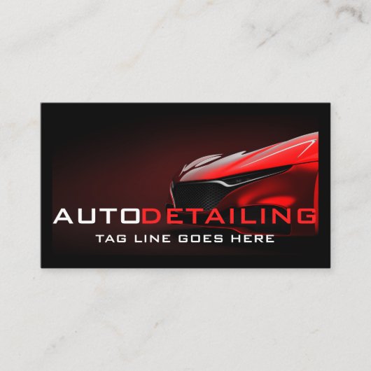 Auto Detail Moderne Rode Auto Reiniging QR-code Visitekaartje (Voorkant)