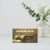 Auto Detail, Reparatie, Auto Shop 3D Goud Modern Visitekaartje (Staand voorkant)