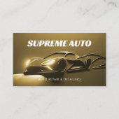 Auto Detail, Reparatie, Auto Shop 3D Goud Modern Visitekaartje (Voorkant)