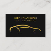 Auto Detail Schoonmaak Auto Reparatie Zwart Goud Visitekaartje (Voorkant)