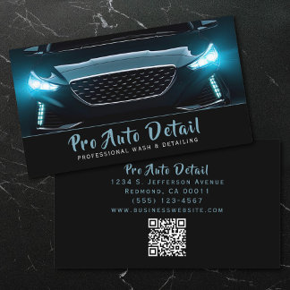 Auto Detail Schoonmakende Dienst QR Code Visitekaartje
