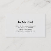 Auto Detail-wasservice voor auto's Visitekaartje (Achterkant)