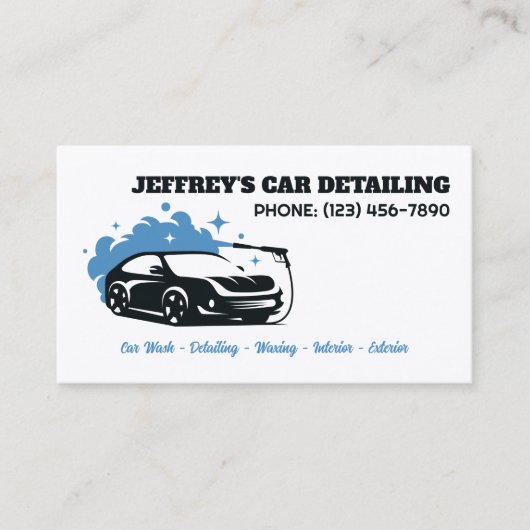 Auto Detailer Aangepaste QR Visitekaartje (Voorkant)