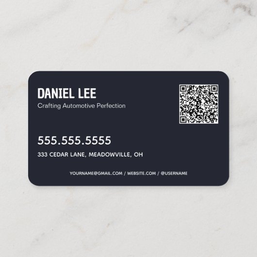 🔝 Auto Detailer Aangepaste QR Visitekaartje (Achterkant)