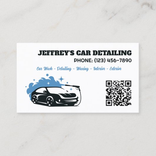 Auto Detailer Aangepaste QR Visitekaartje (Voorkant)