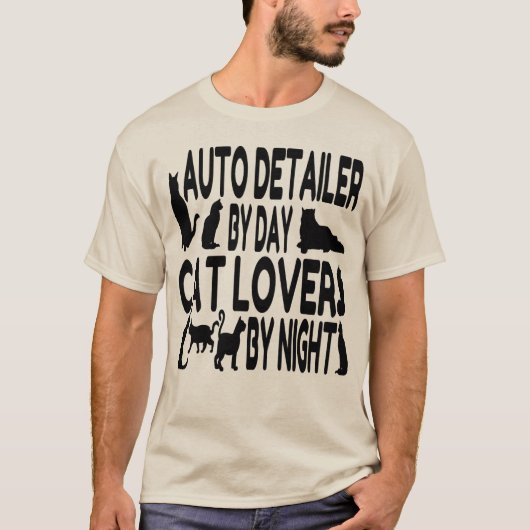 Auto Detailer Cat Lover T-shirt (Voorkant)