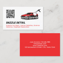 Auto Detailer Custom Logo Zwart & Rood Visitekaartje