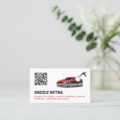 Auto Detailer Custom Logo Zwart & Rood Visitekaartje (Staand voorkant)