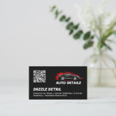 Auto Detailer Custom Logo Zwart Visitekaartje (Staand voorkant)