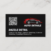 Auto Detailer Custom Logo Zwart Visitekaartje (Voorkant)