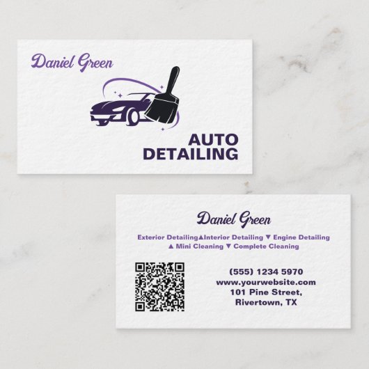 Auto Detailer Custom QR Premium Visitekaartje (Voorkant / Achterkant)