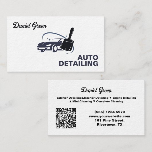 Auto Detailer Custom QR Premium Visitekaartje (Voorkant / Achterkant)