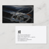 Auto Detailer Monogram Zwarte Auto Automobiel Visitekaartje (Voorkant / Achterkant)