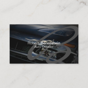 Auto Detailer Monogram Zwarte Auto Automobiel Visitekaartje