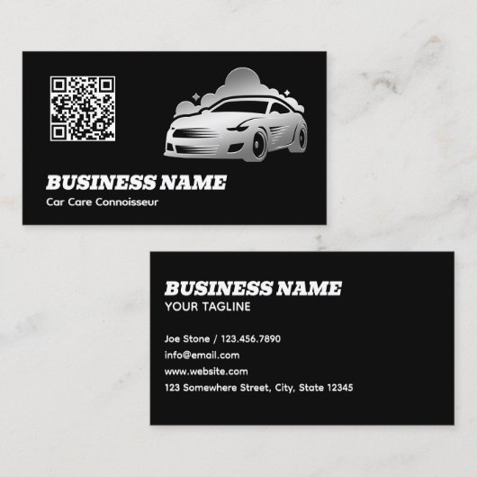 Auto Detailer Zwart Visitekaartje (Voorkant / Achterkant)