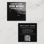 Auto Detailering Auto Wassen QR Code Vierkante Visitekaartje (Voorkant / Achterkant)