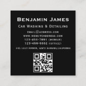 Auto Detailering Auto Wassen QR Code Vierkante Visitekaartje (Achterkant)