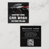 Auto Detailering Auto Wassen QR Code Vierkante Visitekaartje (Voorkant / Achterkant)