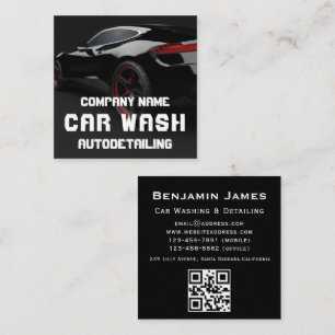 Auto Detailering Auto Wassen QR Code Vierkante Visitekaartje