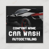 Auto Detailering Auto Wassen QR Code Vierkante Visitekaartje (Voorkant)