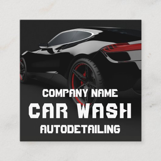 Auto Detailering Auto Wassen QR Code Vierkante Visitekaartje (Voorkant)