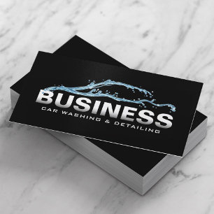 Auto Detailing 3D Water Car Wash Automotive Visitekaartje