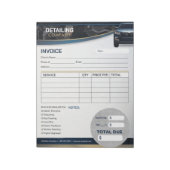 Auto Detailing Auto Cleaning Services Factuurformu Notitieblok (Linkerzijde)