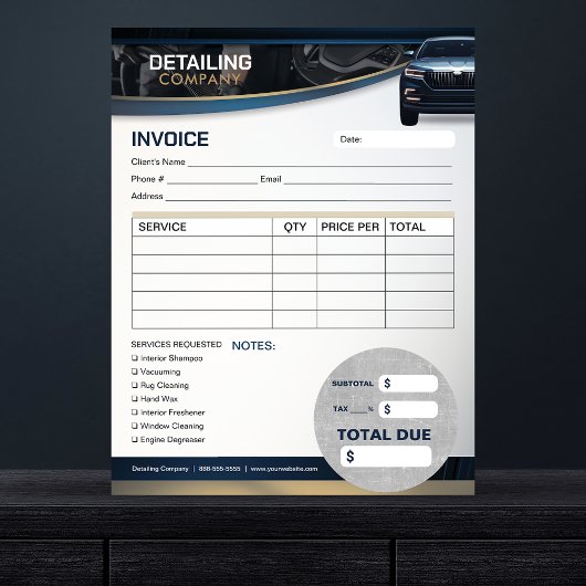 Auto Detailing Auto Cleaning Services Factuurformu Notitieblok