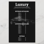 Auto Detailing Auto Reinigen Reparatie Waslijst Flyer (Voorkant)