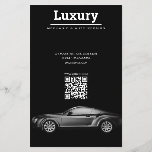 Auto Detailing Auto Reinigen Reparatie Waslijst Flyer (Achterkant)