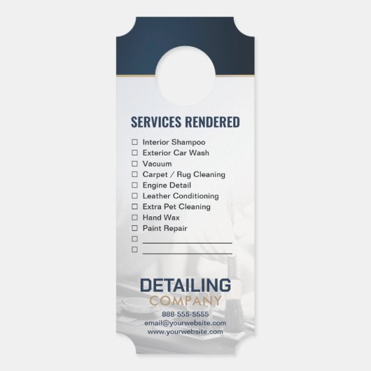 Auto Detailing Auto Reiniging Services Window Hang Deurhanger (Achterkant)