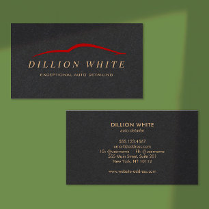 Auto Detailing, Auto Repair Automotive Zwart Visitekaartje