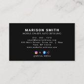 Auto Detailing, Auto Repair Logo Black Busin Visitekaartje (Achterkant)