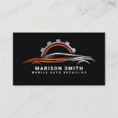 Auto Detailing, Auto Repair Logo Black Busin Visitekaartje (Voorkant)