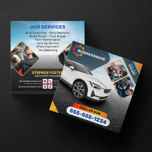 Auto Detailing Auto Reparatie Autoverhuur Auto Vierkante Visitekaartje