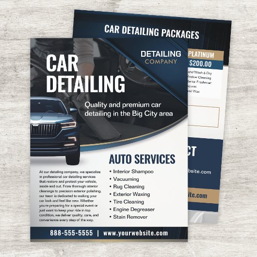 Auto Detailing Auto Schoonmaak Service Flyer Sjabl