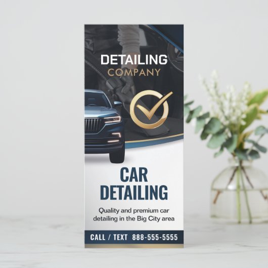 Auto Detailing Auto Schoonmaak Services prijslijst Menu (Staand voorkant)